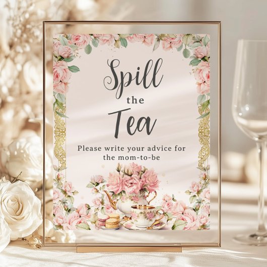 Papier Budget Rose Floral High Tea Party déverser le thé