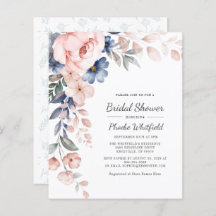 Papier Budget Rose Floral moderne nuptiale Invitation