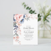 Papier Budget Rose floral Script nuptiale douche Invitati (Debout devant)