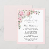 Papier Budget Rose Floral Sweet 16 Party Invitation (Devant / Derrière)