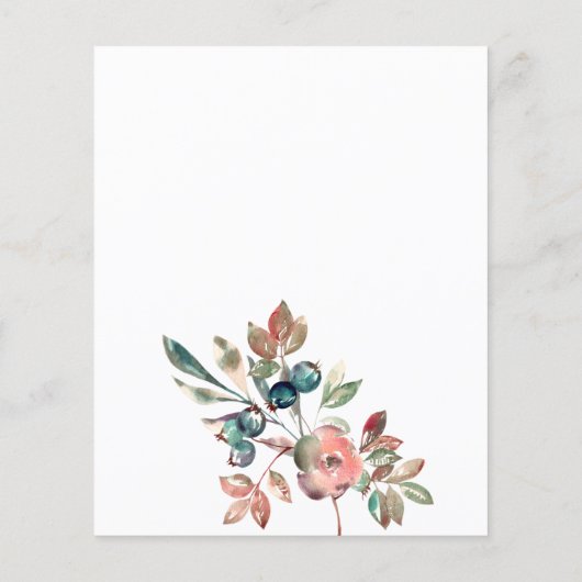 Papier Budget Rose Florals Mariage Enregistrer La Date (Dos)