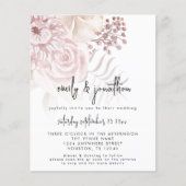 Papier Budget Rose Florals Script QR Code Mariage Invitat (Devant)