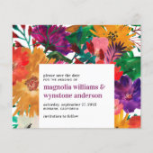 Papier BUDGET Rose foncé Gras Mariage Floral Enregistrer  (Devant)