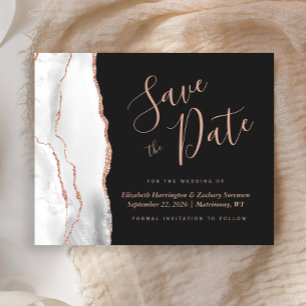Papier Budget Rose Gold Agate Blanc Sombre Enregistrer la