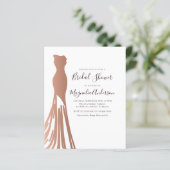 Papier Budget Rose Gold Dress Bridal Shower Invitation (Debout devant)