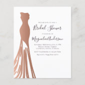 Papier Budget Rose Gold Dress Bridal Shower Invitation (Devant)