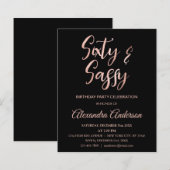 Papier Budget Rose Gold Foil 60 Soixante Sassy Anniversai (Devant / Derrière)