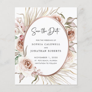 Papier Budget Rose Gold Foil Boho Floral Enregistrer la d