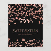 Papier Budget Rose Gold Foil Confetti Sweet 16 Black (Dos)