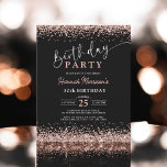 Papier Budget Rose Gold Noir N'importe quel âge 30e anniv<br><div class="desc">Célébrez en style avec le Rose Budget Gold Black Any Age Invitation de 30e anniversaire. Doté d'une parties scintillant en or rose glamour et d'un audacieux arrière - plan noir, cette invitation élégante et abordable est parfaite pour marquer votre anniversaire avec élégance. Idéal pour une célébration chic et élégante sans...</div>