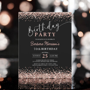Papier Budget Rose Gold Noir N'importe quel âge 70e anniv