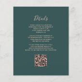 Papier Budget Rose Gold Pailleté Code QR Mariage (Dos)
