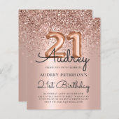 Papier Budget Rose Gold Parties scintillant Balloon 21e a (Devant / Derrière)