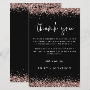 Papier Budget Rose Gold Parties scintillant Black Fiançai