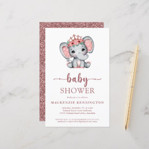 Papier Budget Rose Gold Parties scintillant jolie Eléphan