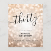 Papier BUDGET Rose Gold Parties scintillant lumières 30e (Devant)