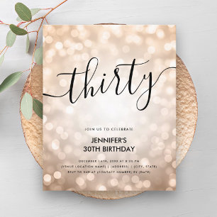 Papier BUDGET Rose Gold Parties scintillant lumières 30e 