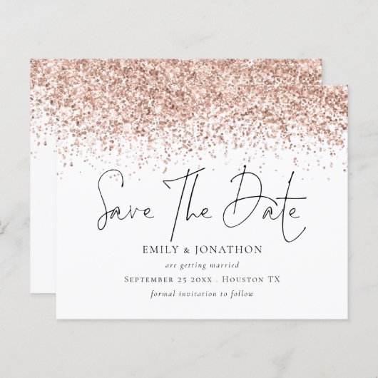 Papier Budget Rose Gold Parties scintillant Mariage Enreg (Devant / Derrière)