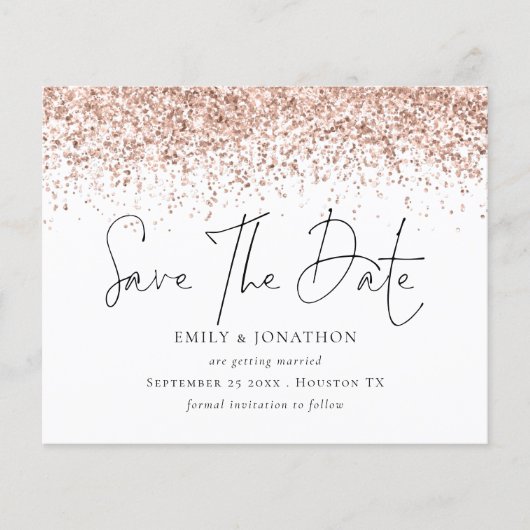Papier Budget Rose Gold Parties scintillant Mariage Enreg (Devant)