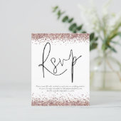 Papier Budget Rose Gold Parties scintillant QR Code Weddi (Debout devant)