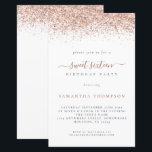 Papier Budget Rose Gold Parties scintillant Sweet 16 Anni<br><div class="desc">Rose Budget Gold Parties scintillant Sweet 16 Anniversaire Invitation. Une taille PLUS GRANDE de 5, 5 po x 8, 5 po à un prix abordable, sur un STOCK CARTE SEMI GLOSS 110 lb, idéal pour les invitations, à peu près la même épaisseur qu'une carte postale, ou un élégant stock LINEN...</div>