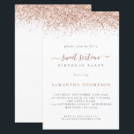 Papier Budget Rose Gold Parties scintillant Sweet 16 Anni<br><div class="desc">Rose Budget Gold Parties scintillant Sweet 16 Anniversaire Invitation. Une taille PLUS GRANDE de 5, 5 po x 8, 5 po à un prix abordable, sur un STOCK CARTE SEMI GLOSS 110 lb, idéal pour les invitations, à peu près la même épaisseur qu'une carte postale, ou un élégant stock LINEN...</div>
