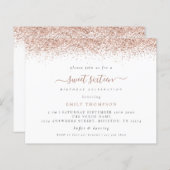 Papier Budget Rose Gold Parties scintillant Sweet 16 Part (Devant / Derrière)