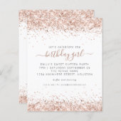 Papier Budget Rose Gold Parties scintillant Sweet 16 Part (Devant / Derrière)