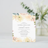 Papier Budget Rose jaune Faire-part de mariage florale (Debout devant)