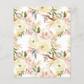 Papier Budget Rose jaune Faire-part de mariage florale (Dos)