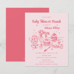 Papier Budget Rose main tiré fille Baby shower Brunch