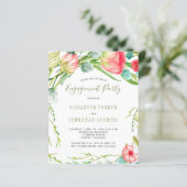 Papier Budget rose moderne invitation de partie d'engagem (Debout devant)