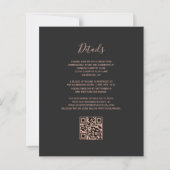 Papier Budget Rose noir Or Agate Dark QR Code Mariage (Dos)