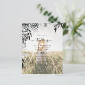Papier Budget Rose noir PHOTO OVERLAY Mariage Invitation (Debout devant)