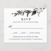 PAPIER BUDGET ROSE NOIRE MARIAGE MARIAGE RSVP REPAS CHOIX (Devant)