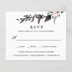 PAPIER BUDGET ROSE NOIRE MARIAGE MARIAGE RSVP REPAS CHOIX