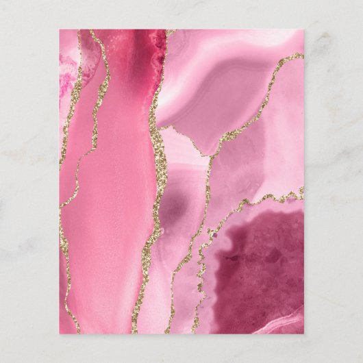 Papier Budget Rose Or Agate Faire-part de mariage moderne (Dos)