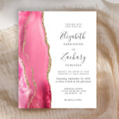 Papier Budget Rose Or Agate Faire-part de mariage moderne
