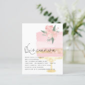 Papier Budget Rose or Anniversaire gâteau Quinceanera Inv (Debout devant)