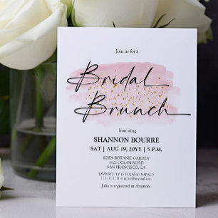 Papier Budget Rose or Elégant brunch nuptial Invitation
