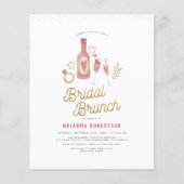 Papier Budget Rose & Or Moderne Brunch de Mariage & Bulle (Devant)
