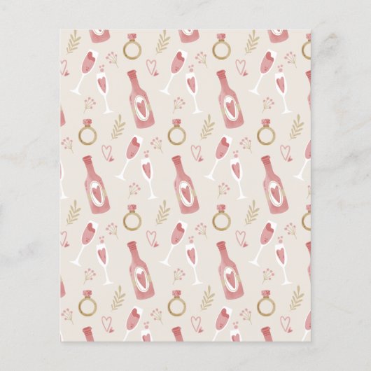 Papier Budget Rose & Or Moderne Mariage Brunch & Bubbly (Dos)