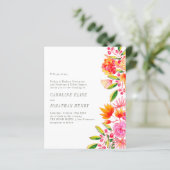 Papier Budget Rose Orange Floral Mariage formel Invitatio (Debout devant)