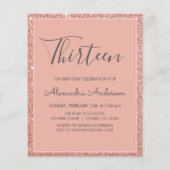 Papier Budget Rose Parties scintillant d'or 13e treize An (Dos)