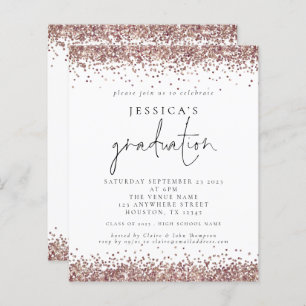 Papier Budget Rose Parties scintillant d'or 2024 Graduati