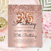 Papier Budget Rose Parties scintillant d'or 35e anniversa