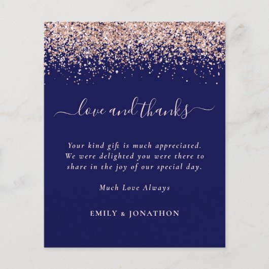 Papier Budget Rose Parties scintillant d'or Photo Mariage (Devant)