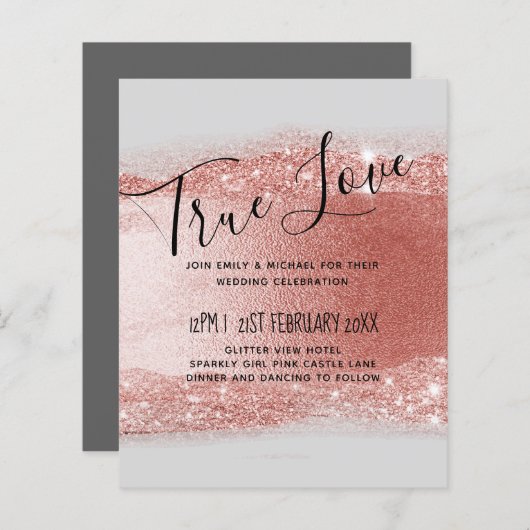 Papier Budget Rose Parties scintillant or Foil Look Mari (Devant / Derrière)