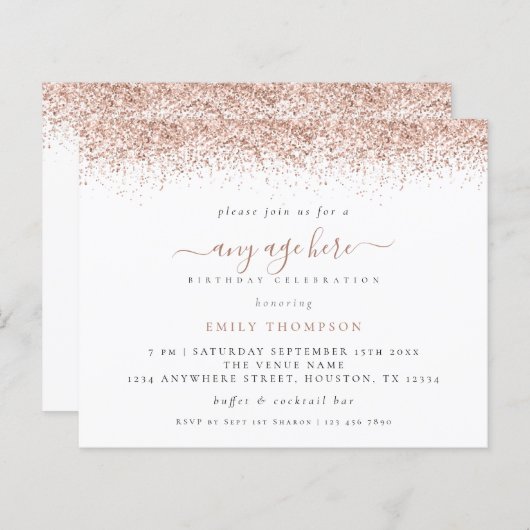 Papier Budget Rose Parties scintillant or n'importe quel (Devant / Derrière)