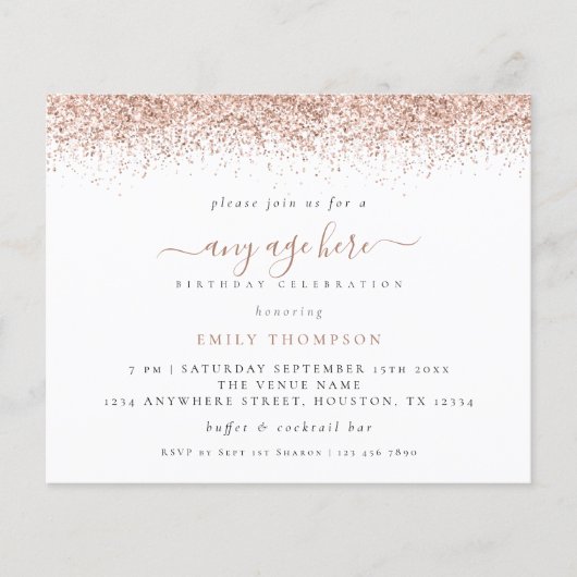 Papier Budget Rose Parties scintillant or n'importe quel (Devant)